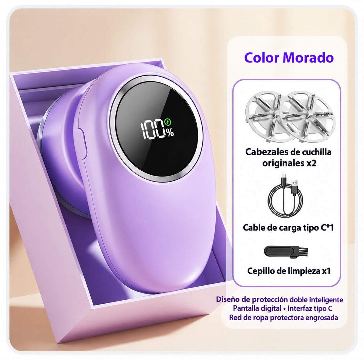 Quitapelusas Eléctrico Premium con Pantalla Digital Pro